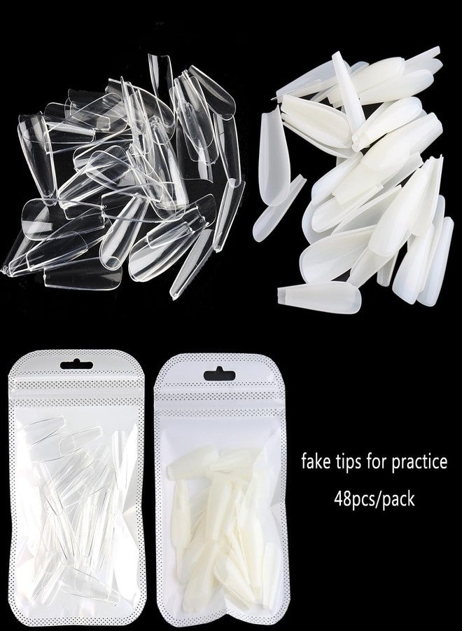 Fcozpjk Silicone Practice Fingers for Acrylic Nails, 5PCS Soft Fake Fingers for Nails With 96PCS False Nail Tips, Nail Training Mannequin Finger, Nail Practice Hand for Acrylic Nail Kit - Image 3